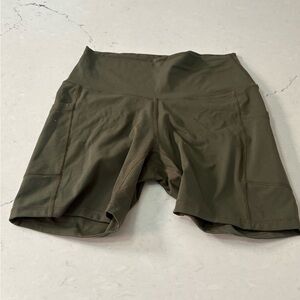 Colorfulkoala Green Mid-rise Activewear Pockets Workout Yoga Biker Shorts Sz M